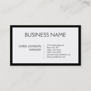 Black Border White Contemporary Business Card