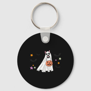 Black Boston Terrier Boo Dog Lover Costume Happy Keychain