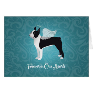 Black Boston Terrier Dog Angel Pet Memorial