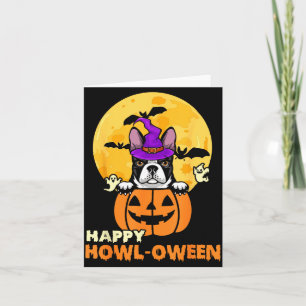 Black Boston Terrier Witch Dog Lover Happy Card