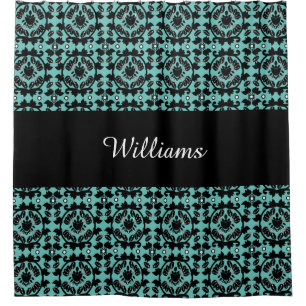 Black Botanical Damask Monogram