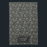 Black botanical elegant modern family gift decor kitchen towel<br><div class="desc">Sage green,  black,  brown green and grey elegant modern foliage eucalyptus watercolor botanical natural Christmas holiday gift decor. Simple,  clean elegant minimal design. With space for family name personalization.</div>