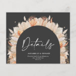 black botanical elegant pampas wedding details<br><div class="desc">Modern black bohemian terracotta pampas grass botanical stylish wedding details card.</div>