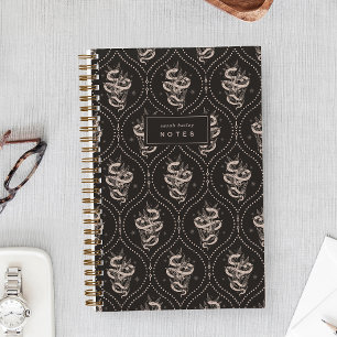 Black Botanical Snake Personalized Notebook