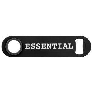 Black Bottle Opener That Says Essential Bar Key