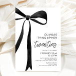 Black Bow 30th Birthday Party Celebration Script Invitation<br><div class="desc">Celebrate 30 in style with this Black Bow 30th Birthday Party Celebration Script Invitation. Featuring an elegant black bow, flowing script typography, and a modern minimalist layout, this invitation sets the tone for a sophisticated birthday bash. Perfect for dinner parties, cocktail events, or glamourous gatherings, this design is fully customizable...</div>