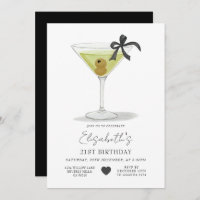 Black Bow A tiny bit older Olive Martini Birthday