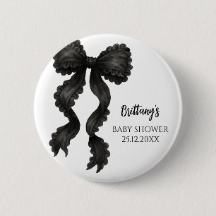 Black Bow Baby Shower 2 Inch Round Button