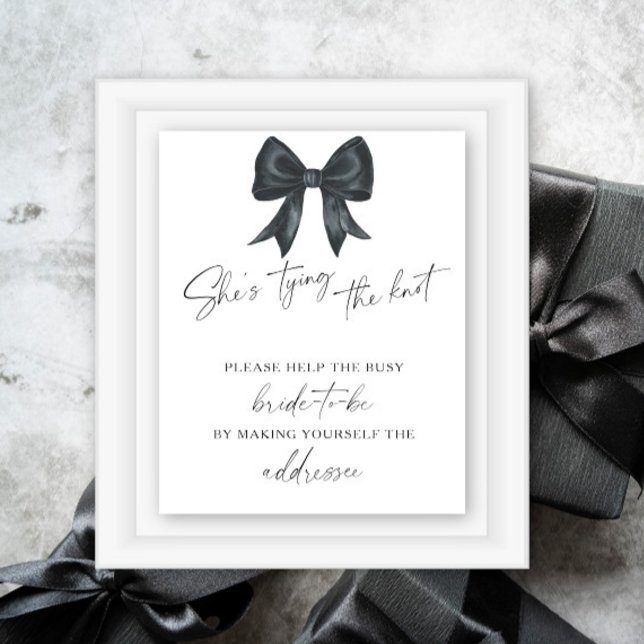 Black bow Bridal shower - Help the busy bride  Poster (Creator Uploaded)