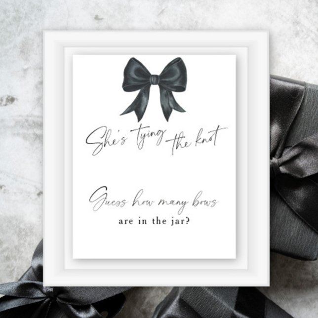 Black Bow Bridal shower How Many Bows Poster (Creator Uploaded)