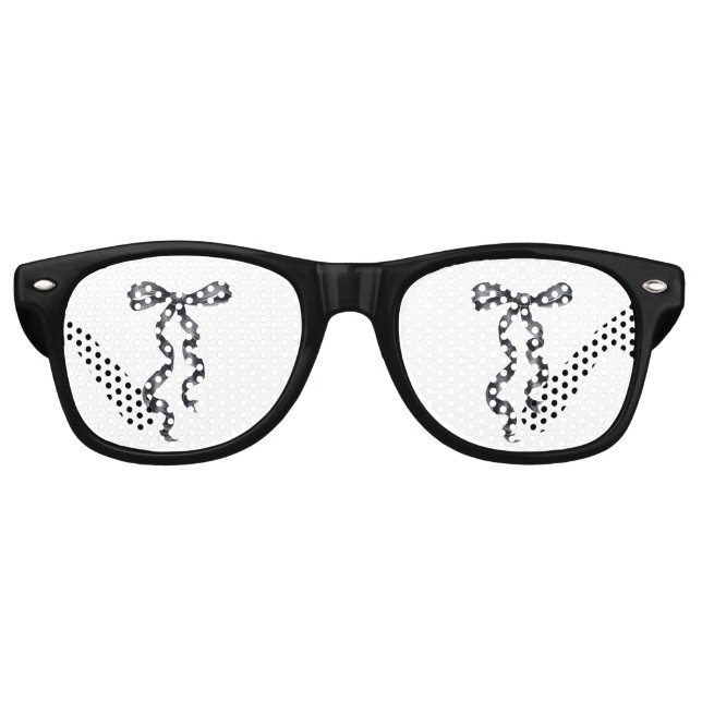 Black Bow Bridal Shower Retro Sunglasses (Front)