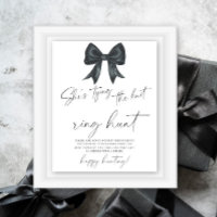 Black bow bridal shower Ring hunt game