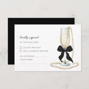 Black Bow Bridal Shower RSVP Response Card