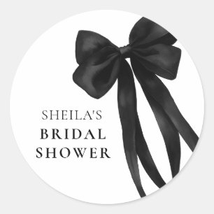 Black Bow Bridal Shower Sticker