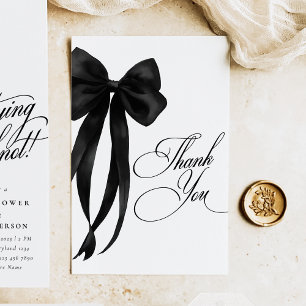 Black Bow Bridal Shower Thank You Card