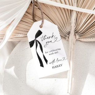 Black Bow Bridal Shower Thank You, Favor Tags