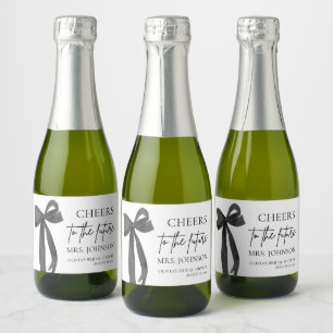 Black Bow Cheers To The Future Bridal Shower Mini Sparkling Wine Label