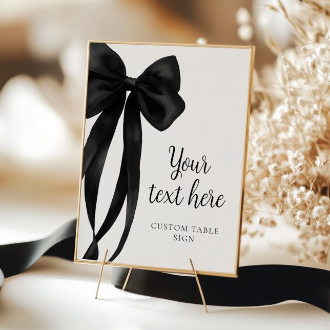 Black Bow Custom Table Sign Poster (Creator Uploaded)