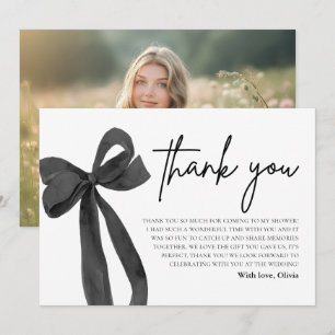 Black Bow Elle noue le noeud Carte de remerciement