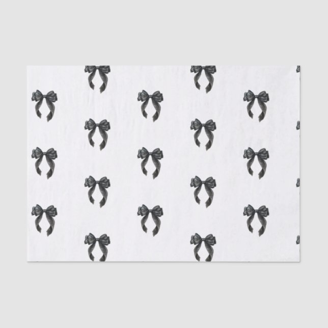 Black Bow french Bridal Shower Mon Cherie Tissue Paper (Front)