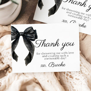 Black Bow French Bridal Shower thank you Card