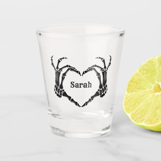 Black Bow Gothic Tote Bachelorette Bridesmaid gift Shot Glass (Front)