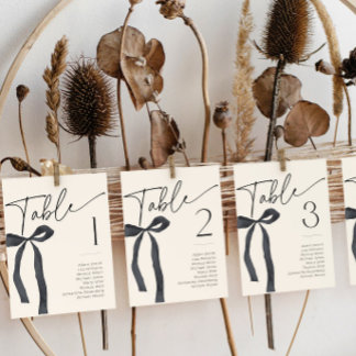 Black Bow Gothic Tying the Knot Table Name Cards