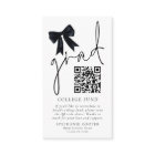 Black Bow Grad Graduation QR Code College Fund