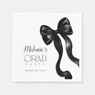 Black Bow Grad Party  Napkin
