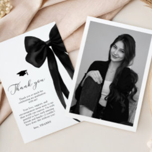 Black Bow Graduation Thank You Card