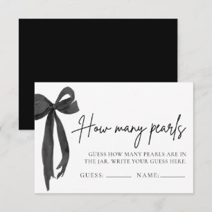 Black Bow Guess How Many Pearls Bridal Shower Game Invitation