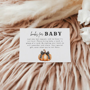Black Bow Little Pumpkin Books for Baby Enclosure Card