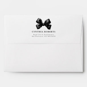 Black Bow Modern Elegant Return Address Envelope