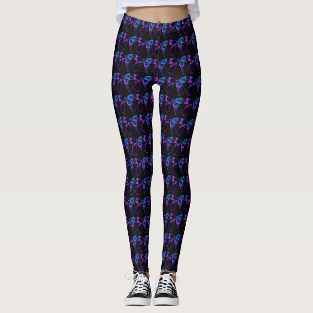 Black Bow Pattern Leggings for Girls (Front)