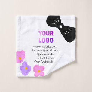 Black bow rose violet floral ajouter logo biz déta