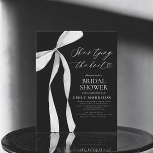 Black Bow She's Tying the Knot Bridal Shower