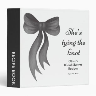 Black Bow She's Tying the Knot Bridal Shower Binder