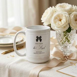 Black Bow She's Tying the Knot Bridal Shower Coffee Mug