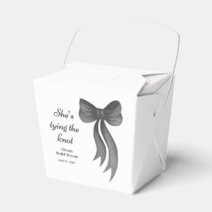 Black Bow She's Tying the Knot Bridal Shower Favor Box