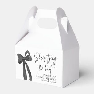 Black Bow She's Tying the Knot Bridal Shower Favor Box