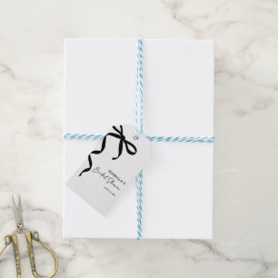 Black Bow She's Tying the Knot Bridal Shower Gift Tags