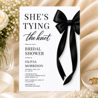 Black Bow She's Tying The Knot Bridal Shower 