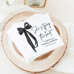Black Bow She's Tying the Knot Bridal Shower  Napkin<br><div class="desc">Add a touch of elegance to your bridal shower with our Black Bow She's Tying the Knot Bridal Shower Napkins! These chic napkins feature a stylish black bow design, perfect for adding sophistication to your table settings. Whether for cocktails, desserts, or main meals, these napkins bring a cohesive and elegant...</div>