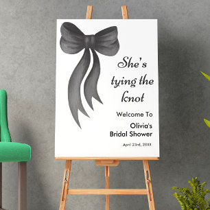 Black Bow She's Tying the Knot Bridal Shower  Poster