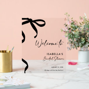 Black Bow She's Tying the Knot Fête des mariées