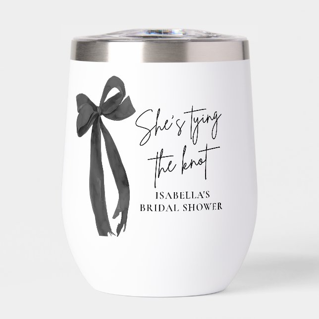 Black Bow She's Tying the Knot Fête des mariées (Avant)