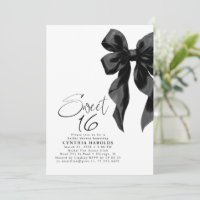 Black Bow Sweet 16 Birthday