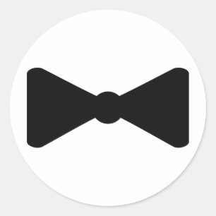 black bow tie icon classic round sticker