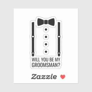 Black Bow Tie Personalized Groomsman Proposal