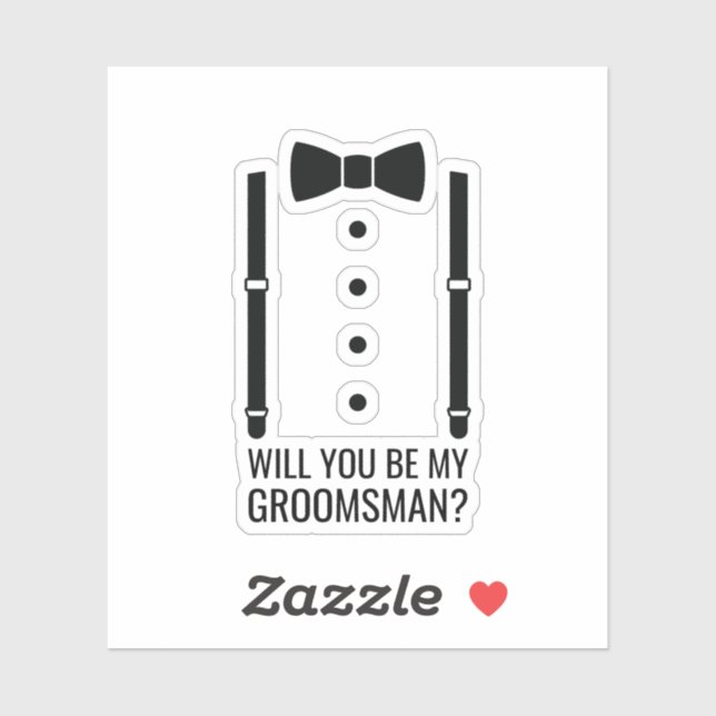 Black Bow Tie Personalized Groomsman Proposal (Sheet)